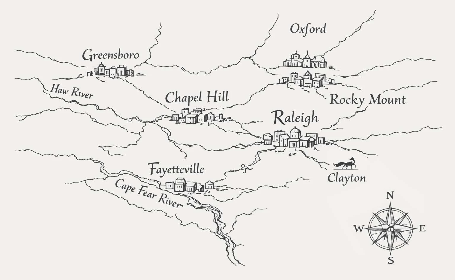 map Map of NC
